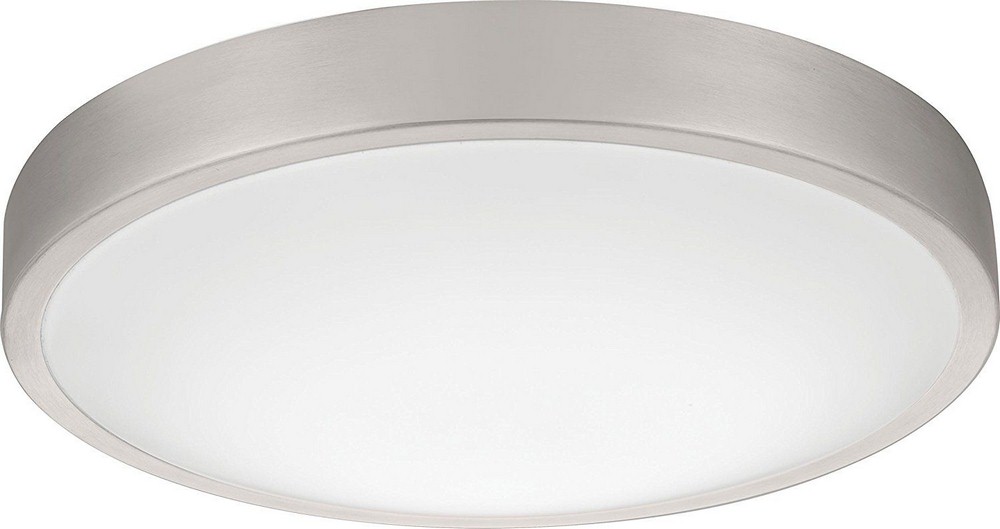 Lithonia Lighting-FMLACL 14 20830 BA M4-Lacuna - 14 Inch 3000K 22.59W 1 LED Round Flush Mount   Brushed Aluminum Finish with Matte White Acrylic Glass